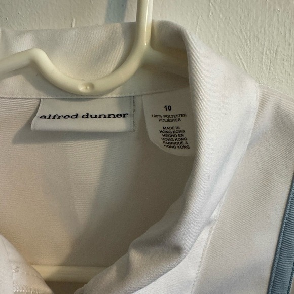 Alfred Dunner White Floral Embroidered Zip Up Jacket Size 10 - Picture 2 of 4